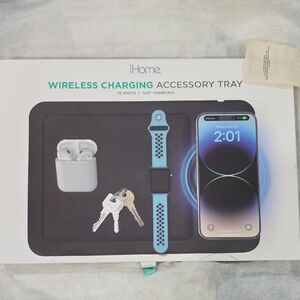 iHome Black Wireless Charging Tray